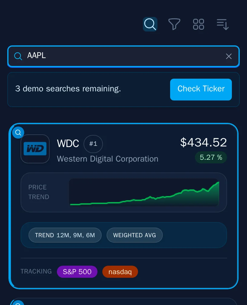 Search input showing results for a query